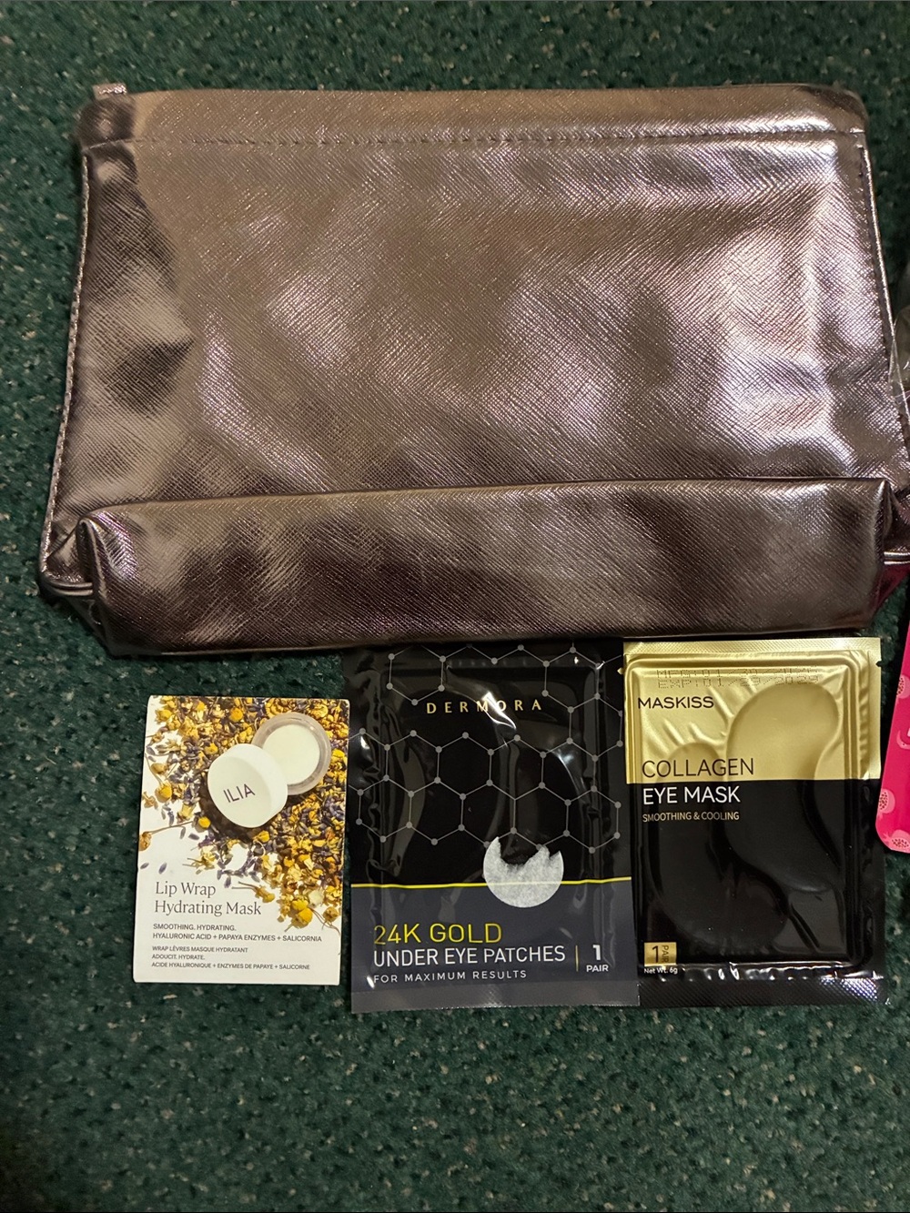 Lancôme 12 pc Metallic Rose Cosmetic Travel Pouch Bundle - Picture 2 of 6
